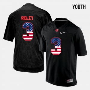 Youth Calvin Ridley Black Alabama Crimson Tide #3 US Flag Fashion 2025 Jersey 150647-578