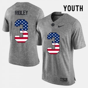 Youth Calvin Ridley Gray Alabama Crimson Tide #3 US Flag Fashion University Jerseys 657640-886