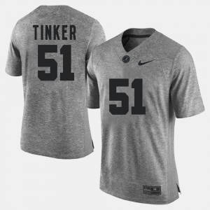 Men's Carson Tinker Gray Alabama Crimson Tide #51 Gridiron Gray Limited Gridiron Limited Jersey 819372-233