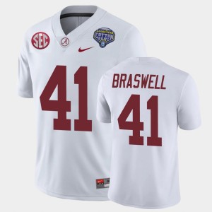 Men's Chris Braswell White Alabama Crimson Tide #41 2021 Cotton Bowl Game Jerseys 365560-959