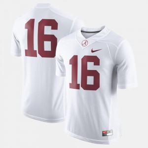 Men's White Alabama Crimson Tide #16 College Football NCAA Jerseys 603088-699