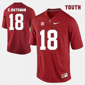 Youth Cooper Bateman Red Alabama Crimson Tide #18 College Football Replica Jersey 185236-421
