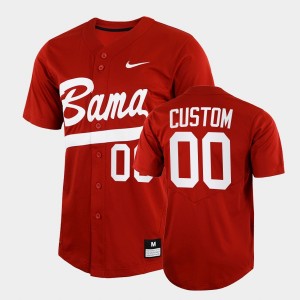 Men's Custom Crimson Alabama Crimson Tide #00 College Baseball 2022 Full-Button Jersey 709932-227