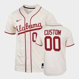 Men's Custom Natural Alabama Crimson Tide #00 College Baseball 2022 Replica Jersey 452168-805