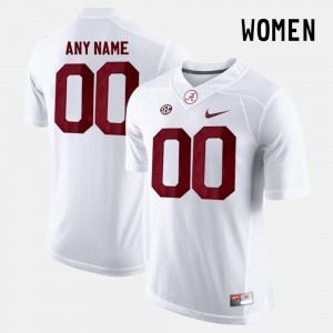 Women's Custom White Alabama Crimson Tide #00 College Limited Football 2025-26 Jerseys 622165-502