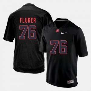 Men's D.J. Fluker Black Alabama Crimson Tide #76 Silhouette College 2025-26 Jersey 725490-503