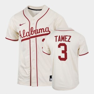 Men's Dominic Tamez Natural Alabama Crimson Tide #3 College Baseball 2022 Replica Jerseys 575321-901