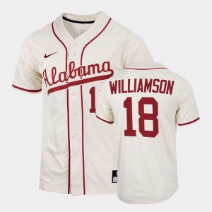 Men's Drew Williamson Natural Alabama Crimson Tide #18 College Baseball 2022 Replica Jersey 683068-238