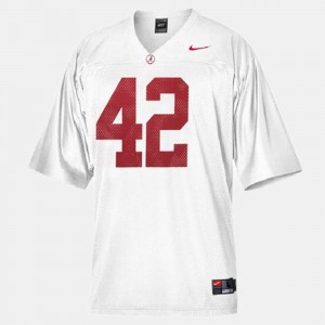 Men's Eddie Lacy White Alabama Crimson Tide #42 College Football High School Jerseys 184737-478