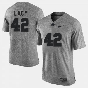 Men's Eddie Lacy Gray Alabama Crimson Tide #42 Gridiron Gray Limited Gridiron Limited Jerseys 657178-803