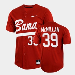 Men's Garrett McMillan Crimson Alabama Crimson Tide #39 College Baseball 2022 Full-Button Jersey 497673-782