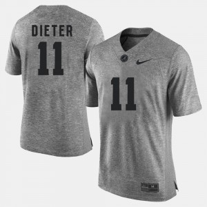 Men's Gehrig Dieter Gray Alabama Crimson Tide #11 Gridiron Gray Limited Gridiron Limited Jersey 174607-207