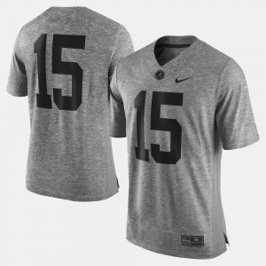 Men's Gray Alabama Crimson Tide #15 Gridiron Gray Limited Gridiron Limited Jerseys 360240-184