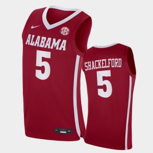 Men's Jaden Shackelford Red Alabama Crimson Tide #5 College Basketball Limited Jerseys 450281-265