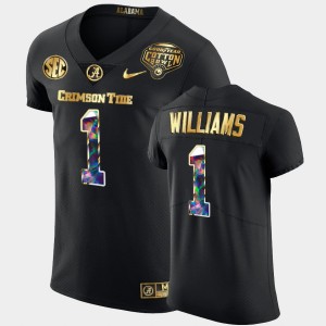 Men's Jameson Williams Black Alabama Crimson Tide #1 2021 Cotton Bowl Golden Diamond Edition Jersey 567159-670