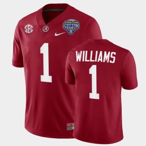 Men's Jameson Williams Crimson Alabama Crimson Tide #1 2021 Cotton Bowl College Football Playoff Jerseys 284326-444