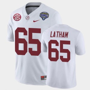 Men's JC Latham White Alabama Crimson Tide #65 2021 Cotton Bowl Game Jerseys 320783-155