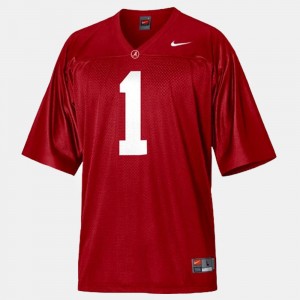 Men's Nick Saban Red Alabama Crimson Tide #1 College Football Replica Jersey 981575-697