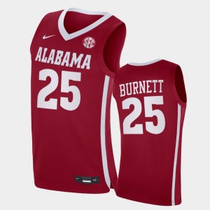 Men's Nimari Burnett Red Alabama Crimson Tide #25 College Basketball Replica Jerseys 467057-853