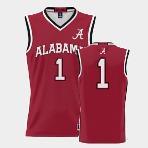 Men's Crimson Alabama Crimson Tide #1 College Basketball ProSphere Basketball Jerseys 515545-623