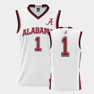 Men's White Alabama Crimson Tide #1 College Basketball ProSphere Basketball Jersey 244274-303