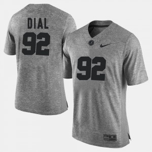 Men's Quinton Dial Gray Alabama Crimson Tide #92 Gridiron Gray Limited Gridiron Limited Jerseys 666180-342
