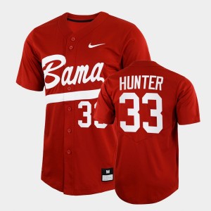 Men's Tommy Hunter Crimson Alabama Crimson Tide #33 College Baseball Full-Button Jersey 346977-600