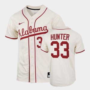 Men's Tommy Hunter Natural Alabama Crimson Tide #33 College Baseball Replica Jerseys 291674-275