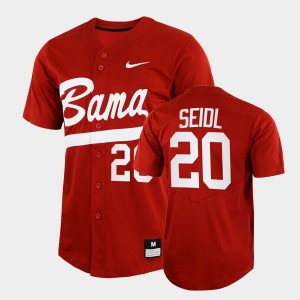 Men's Tommy Seidl Crimson Alabama Crimson Tide #20 College Baseball 2022 Full-Button Jersey 439041-333