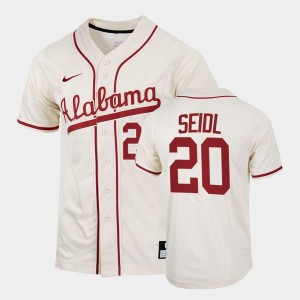 Men's Tommy Seidl Natural Alabama Crimson Tide #20 College Baseball 2022 Replica Jerseys 549111-473