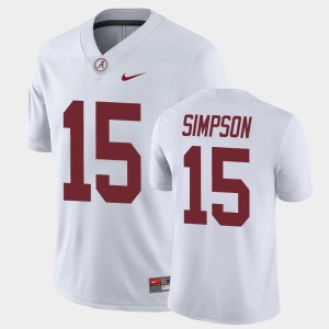 Men's Ty Simpson White Alabama Crimson Tide #15 Game 2025-26 Jerseys 112060-404