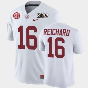 Men's Will Reichard White Alabama Crimson Tide #16 College Football 2022 National Championship Jersey 676761-681