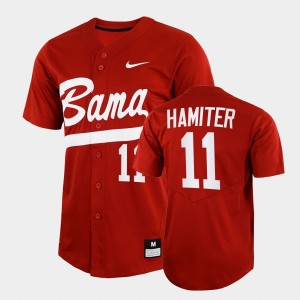 Men's William Hamiter Crimson Alabama Crimson Tide #11 College Baseball 2022 Full-Button Jerseys 545496-637