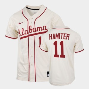 Men's William Hamiter Natural Alabama Crimson Tide #11 College Baseball 2022 Replica Jersey 168840-237