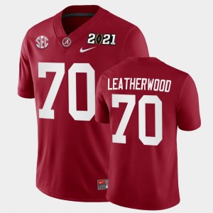 Men's Alex Leatherwood Crimson Alabama Crimson Tide #70 2021 National Championship Playoff Game Jerseys 441252-589
