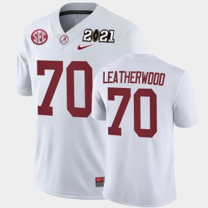 Men's Alex Leatherwood White Alabama Crimson Tide #70 2021 National Championship Playoff Game Jerseys 629496-918