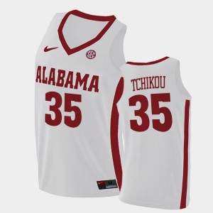 Men's Alex Tchikou White Alabama Crimson Tide #35 Replica 2021 College Basketball Jersey 736080-411