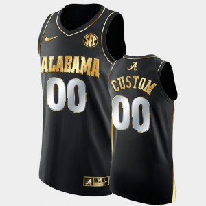 Men's Custom Black Alabama Crimson Tide #00 College Basketball Golden Authentic Jerseys 690476-261