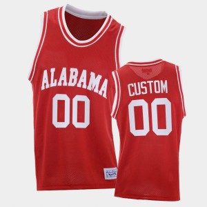 Men's Custom Red Alabama Crimson Tide #00 Throwback 2021 College Basketball Jersey 447674-497