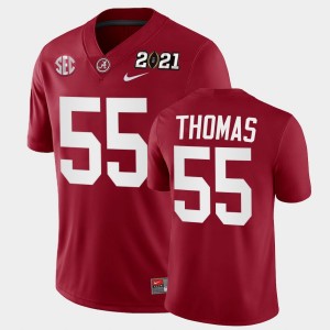 Men's Derrick Thomas Crimson Alabama Crimson Tide #55 2021 National Championship Playoff Game Jersey 923016-504