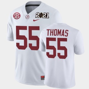 Men's Derrick Thomas White Alabama Crimson Tide #55 2021 National Championship Playoff Game Jerseys 385150-951