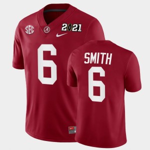 Men's DeVonta Smith Crimson Alabama Crimson Tide #6 2021 National Championship Playoff Game Jerseys 716999-560