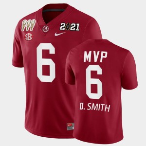 Men's DeVonta Smith Crimson Alabama Crimson Tide #6 3X CFP National Championship MVP Jersey 941564-209