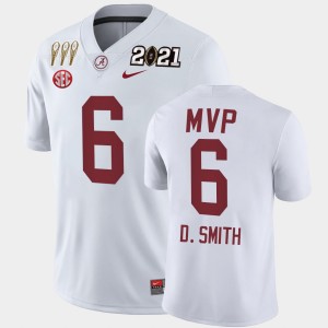 Men's DeVonta Smith White Alabama Crimson Tide #6 3X CFP National Championship MVP Jersey 382143-224