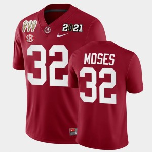 Men's Dylan Moses Crimson Alabama Crimson Tide #32 3X CFP National Championship Winner Jerseys 417693-107