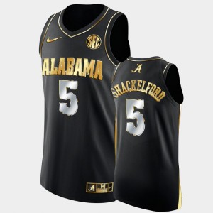 Men's Jaden Shackelford Black Alabama Crimson Tide #5 College Basketball Golden Authentic Jersey 461546-235