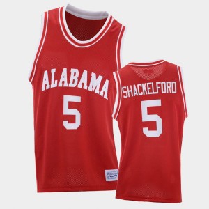 Men's Jaden Shackelford Red Alabama Crimson Tide #5 Throwback 2021 College Basketball Jerseys 403652-546