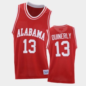 Men's Jahvon Quinerly Red Alabama Crimson Tide #13 Throwback 2021 College Basketball Jerseys 930553-255