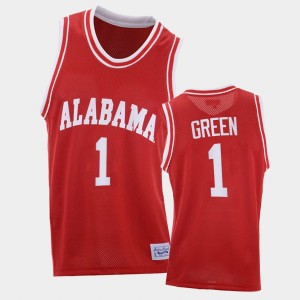 Men's JaMychal Green Red Alabama Crimson Tide #1 Throwback College Basketball Jersey 536479-163