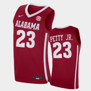 Men's John Petty Jr. Crimson Alabama Crimson Tide #23 Replica 2021 College Basketball Jersey 269277-585